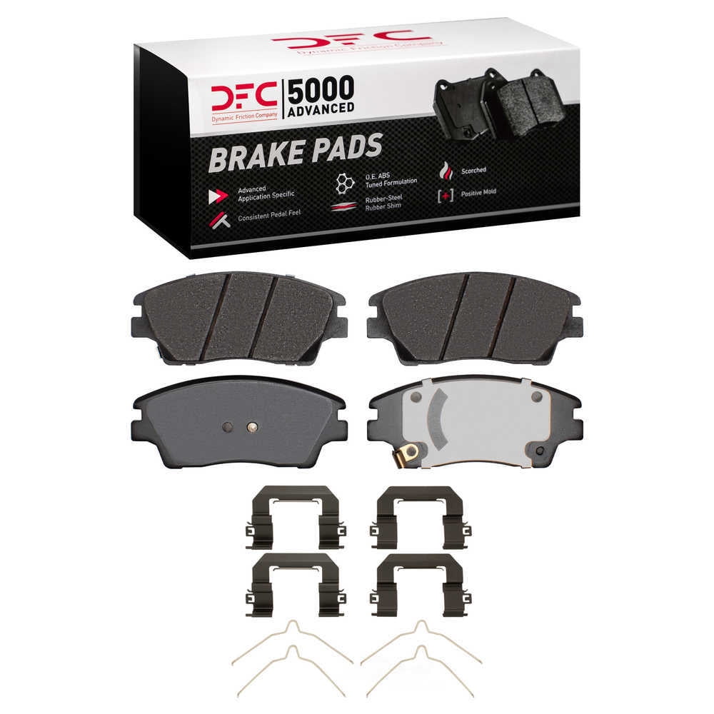 Dynamic Friction Company 1551-1847-02 DFC 5000 Advanced Brake Pads - Ceramic and Hardware Kit - OE