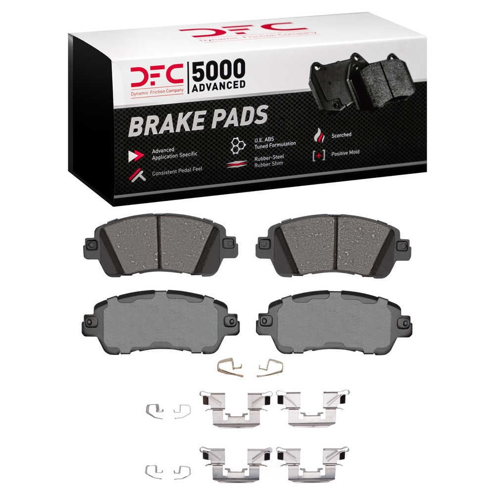 Dynamic Friction Company 1551-1852-01 DFC 5000 Advanced Brake Pads - Ceramic and Hardware Kit - OE