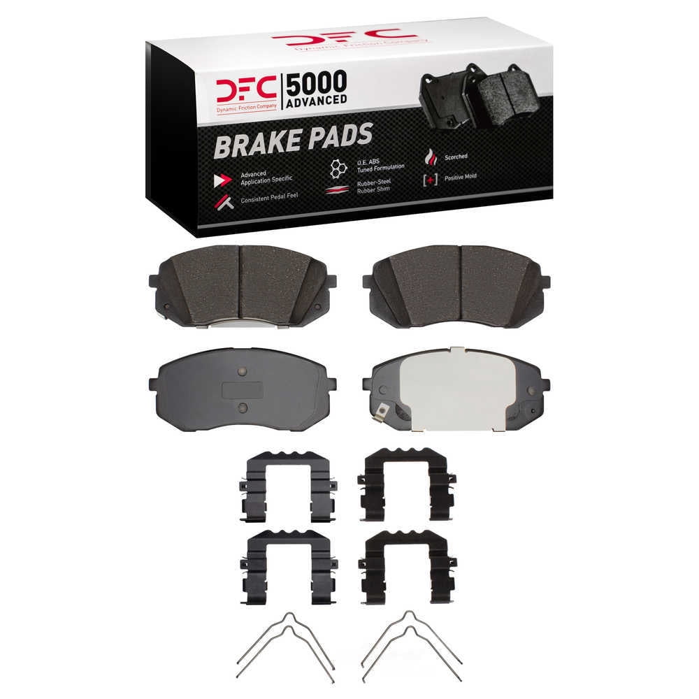 Dynamic Friction Company 1551-1855-01 DFC 5000 Advanced Brake Pads - Ceramic and Hardware Kit - OE