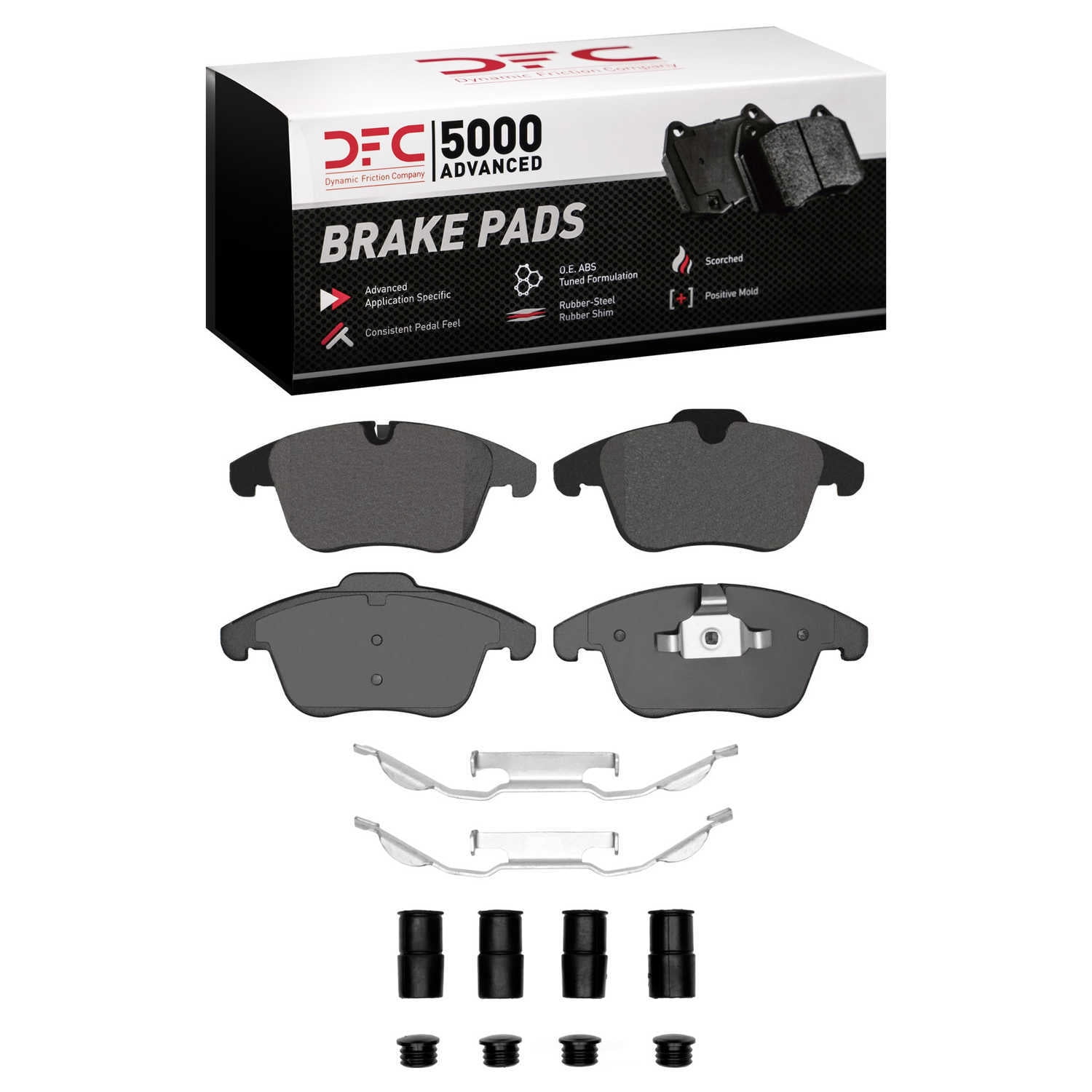Dynamic Friction Company 1551-1869-01 DFC 5000 Advanced Brake Pads - Ceramic and Hardware Kit - OE