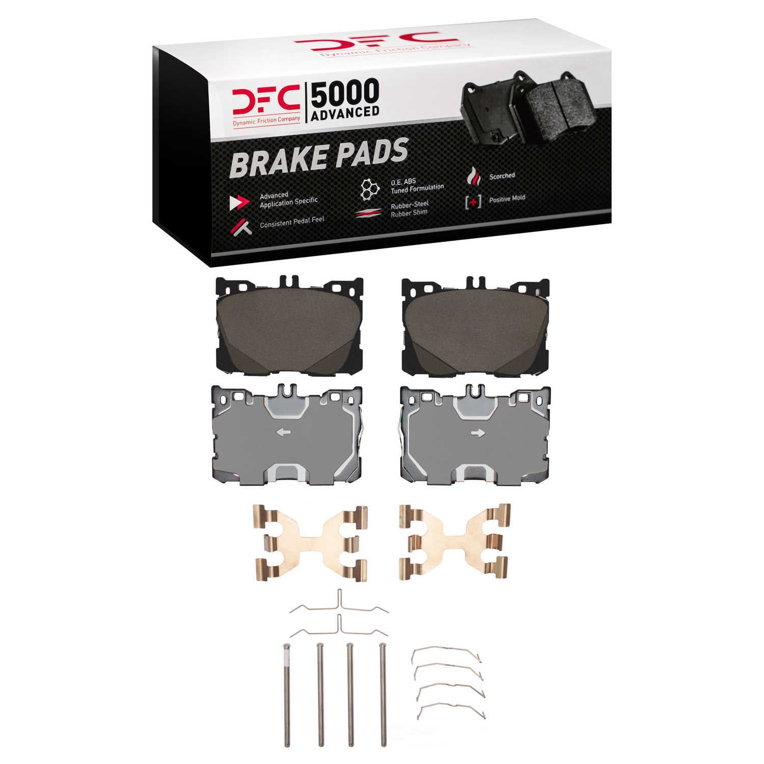 Dynamic Friction Company 1551-1871-01 DFC 5000 Advanced Brake Pads - Ceramic and Hardware Kit - OE