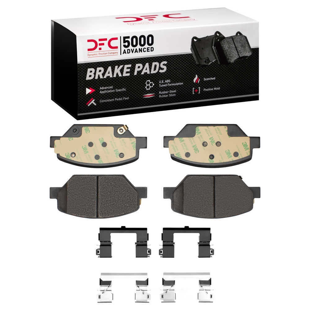 Dynamic Friction Company 1551-1886-01 DFC 5000 Advanced Brake Pads - Ceramic and Hardware Kit - OE