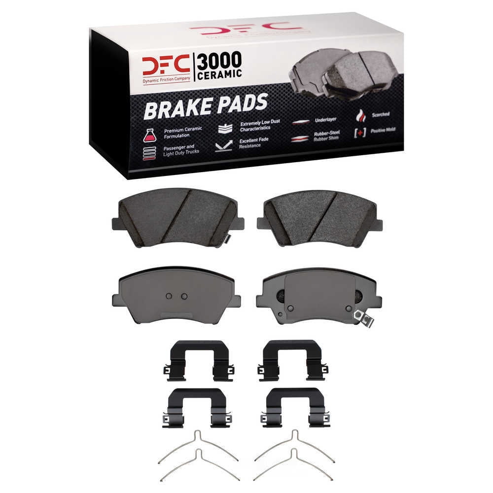 Dynamic Friction Company 1551-1912-01 DFC 5000 Advanced Brake Pads - Ceramic and Hardware Kit - OE