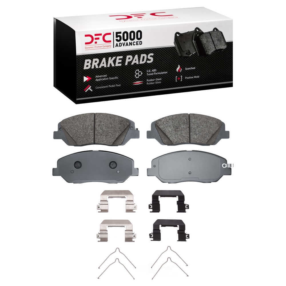 Dynamic Friction Company 1551-1917-01 DFC 5000 Advanced Brake Pads - Ceramic and Hardware Kit - OE