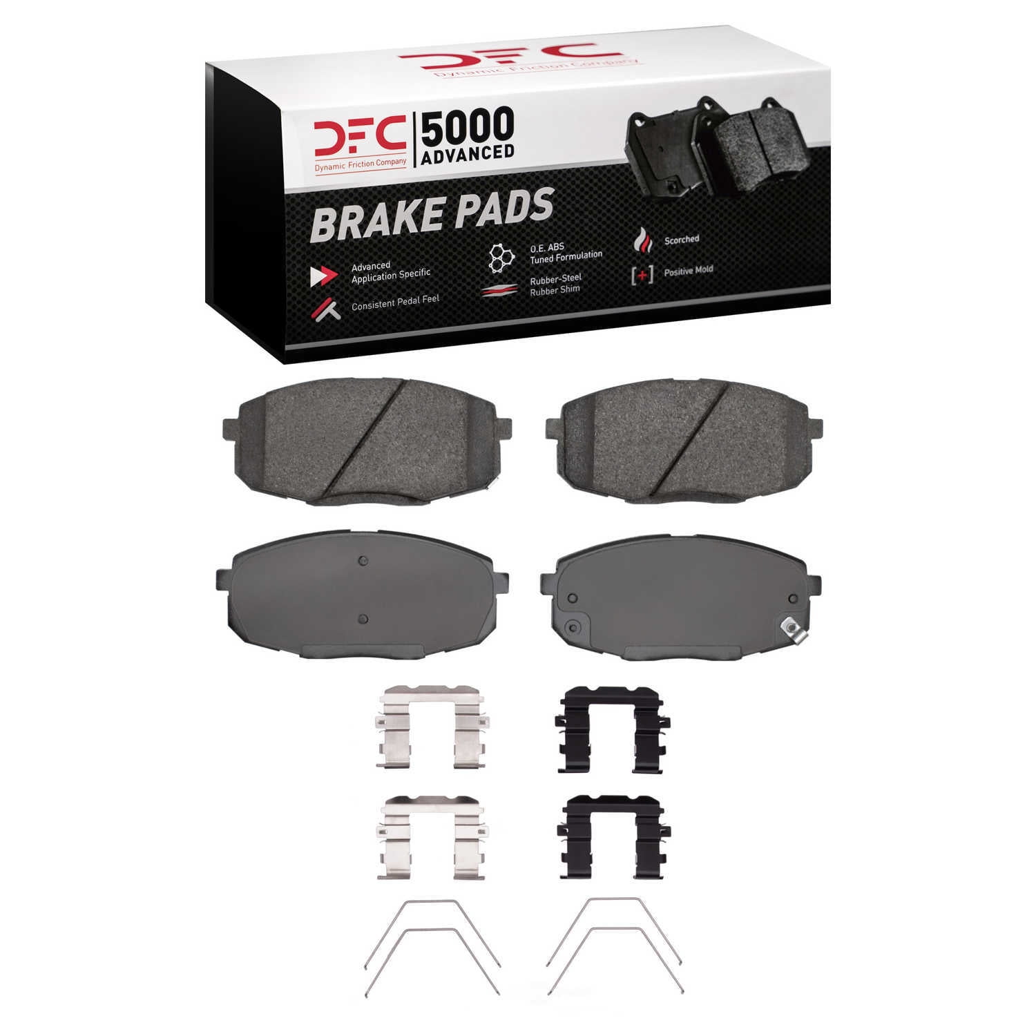 Dynamic Friction Company 1551-2035-01 DFC 5000 Advanced Brake Pads - Ceramic and Hardware Kit - OE