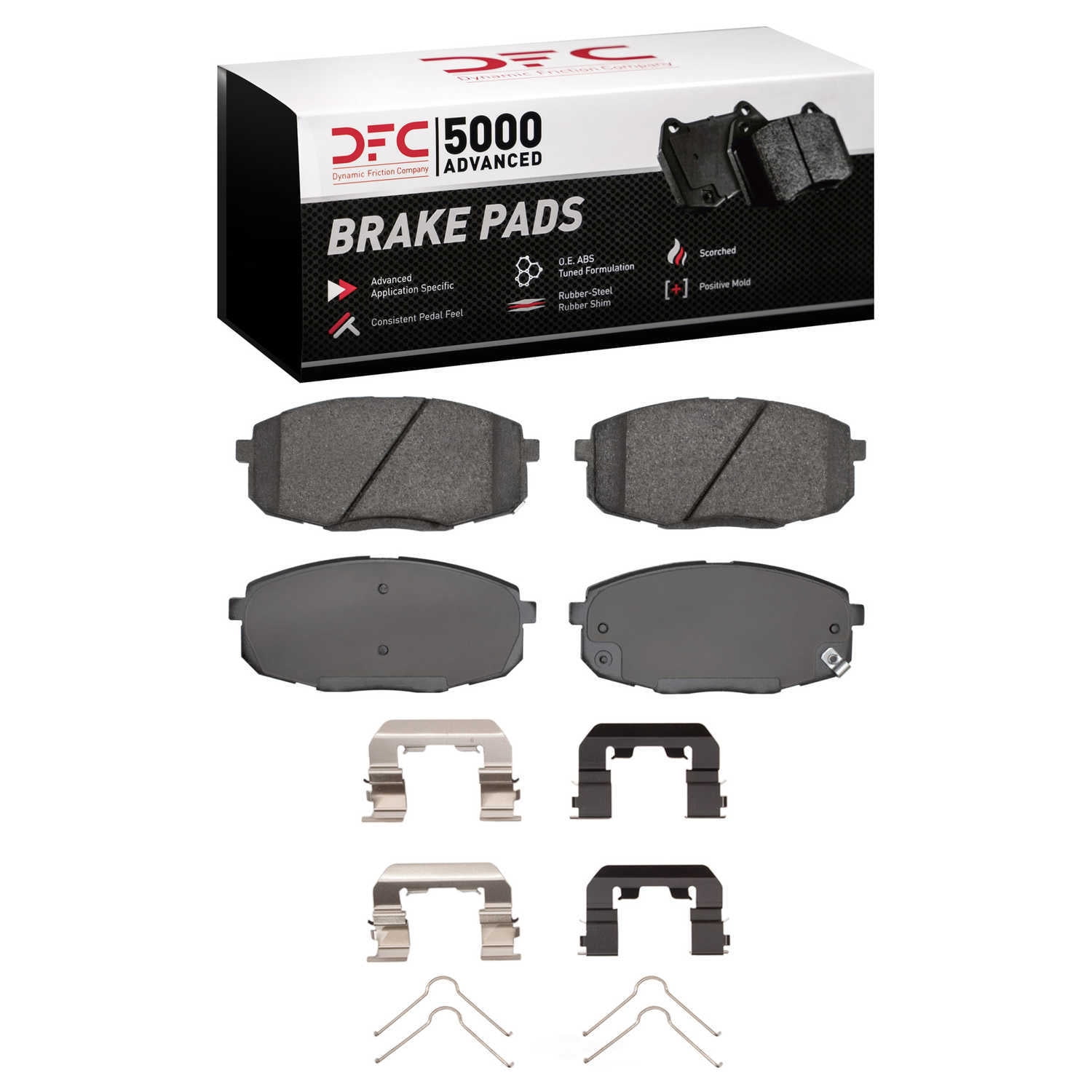 Dynamic Friction Company 1551-2035-02 DFC 5000 Advanced Brake Pads - Ceramic and Hardware Kit