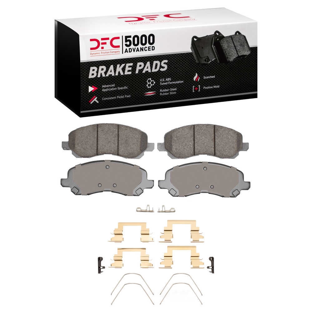Dynamic Friction Company 1551-2057-02 DFC 5000 Advanced Brake Pads - Ceramic and Hardware Kit - OE