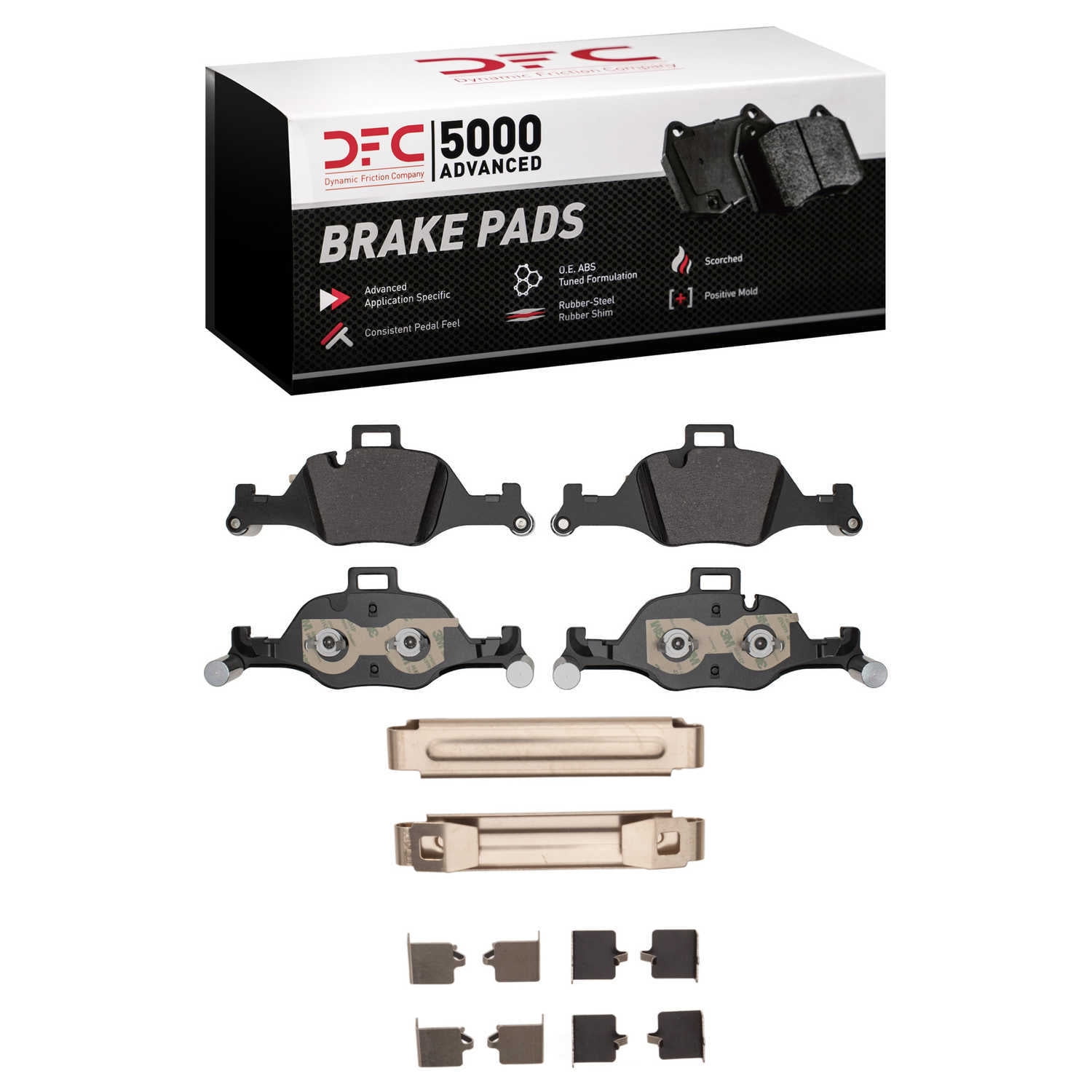 Dynamic Friction Company 1551-2060-01 DFC 5000 Advanced Brake Pads - Ceramic and Hardware Kit - OE