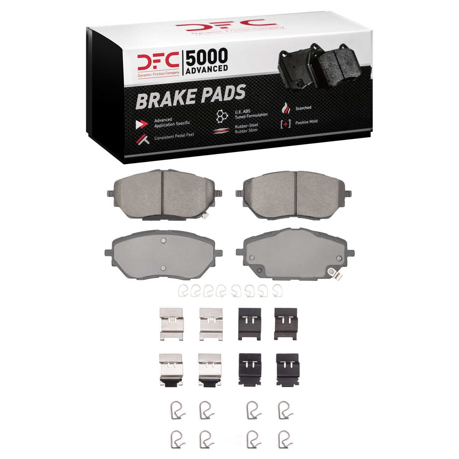 Dynamic Friction Company 1551-2065-01 DFC 5000 Advanced Brake Pads - Ceramic and Hardware Kit - OE