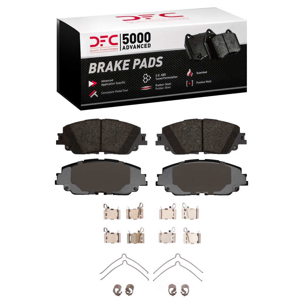 Dynamic Friction Company 1551-2076-01 DFC 5000 Advanced Brake Pads - Ceramic and Hardware Kit - OE