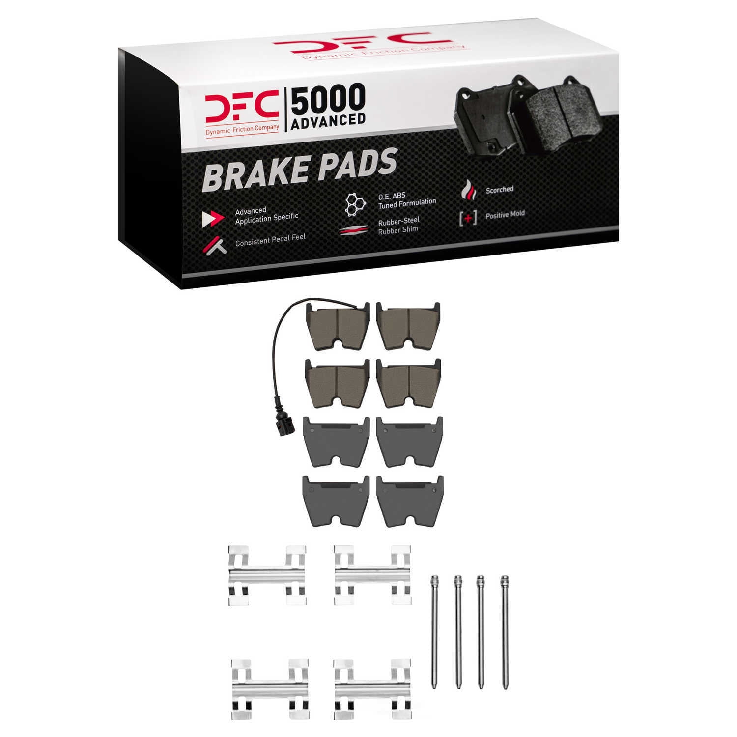 Dynamic Friction Company 1551-2099-11 DFC 5000 Advanced Brake Pads - Ceramic and Hardware Kit - OE