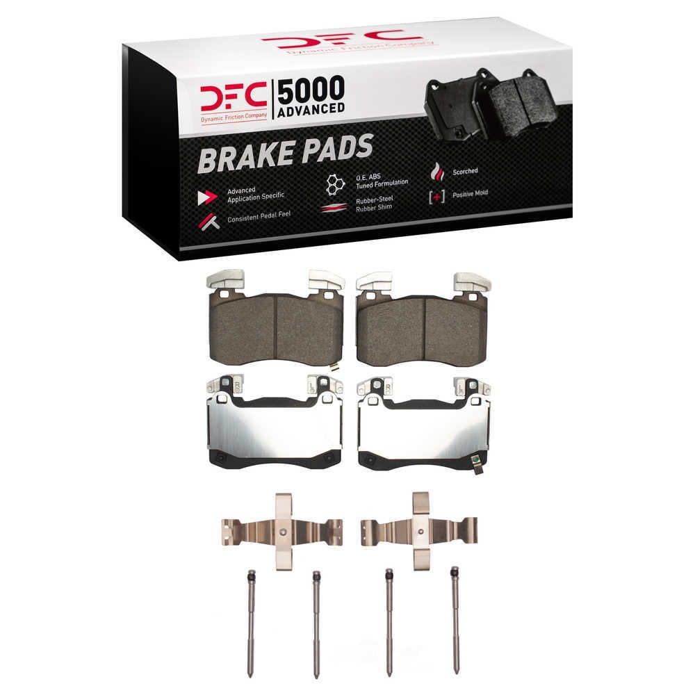 Dynamic Friction Company 1551-2145-01 DFC 5000 Advanced Brake Pads - Ceramic and Hardware Kit - OE