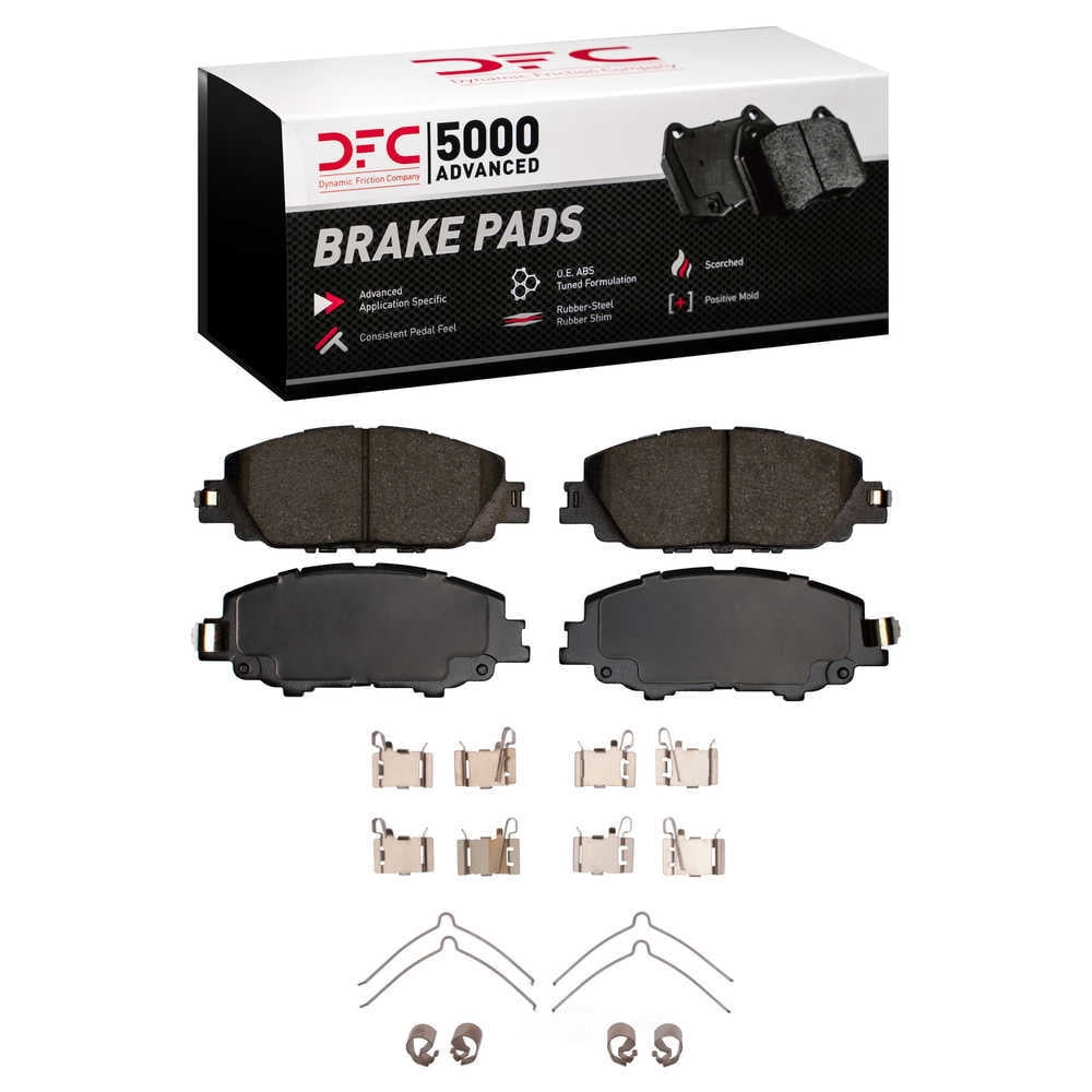 Dynamic Friction Company 1551-2176-01 DFC 5000 Advanced Brake Pads - Ceramic and Hardware Kit - OE