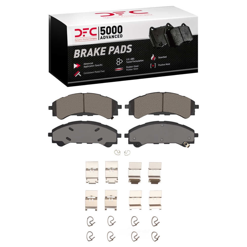 Dynamic Friction Company 1551-2216-01 DFC 5000 Advanced Brake Pads - Ceramic and Hardware Kit - OE