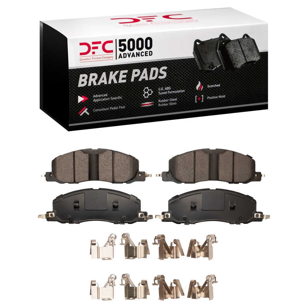 Dynamic Friction Company 1551-2230-01 DFC 5000 Advanced Brake Pads - Ceramic and Hardware Kit - OE