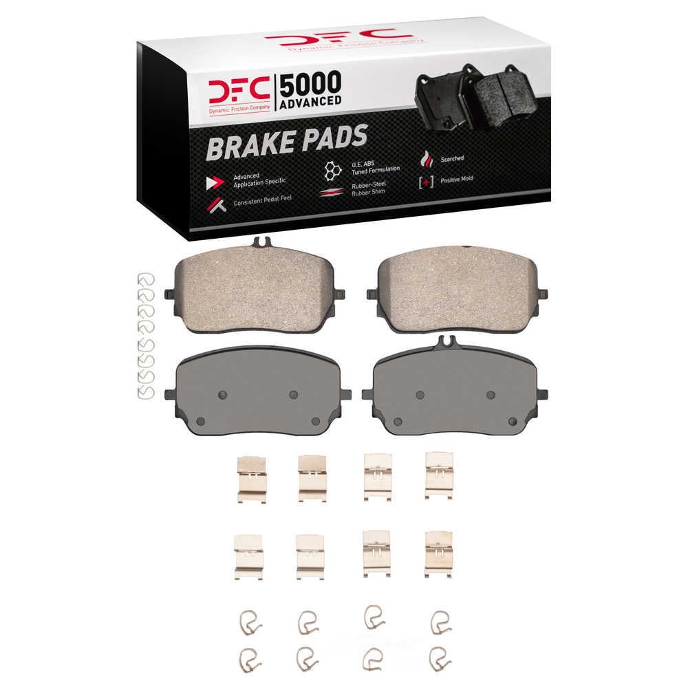 Dynamic Friction Company 1551-2237-01 DFC 5000 Advanced Brake Pads - Ceramic and Hardware Kit - OE