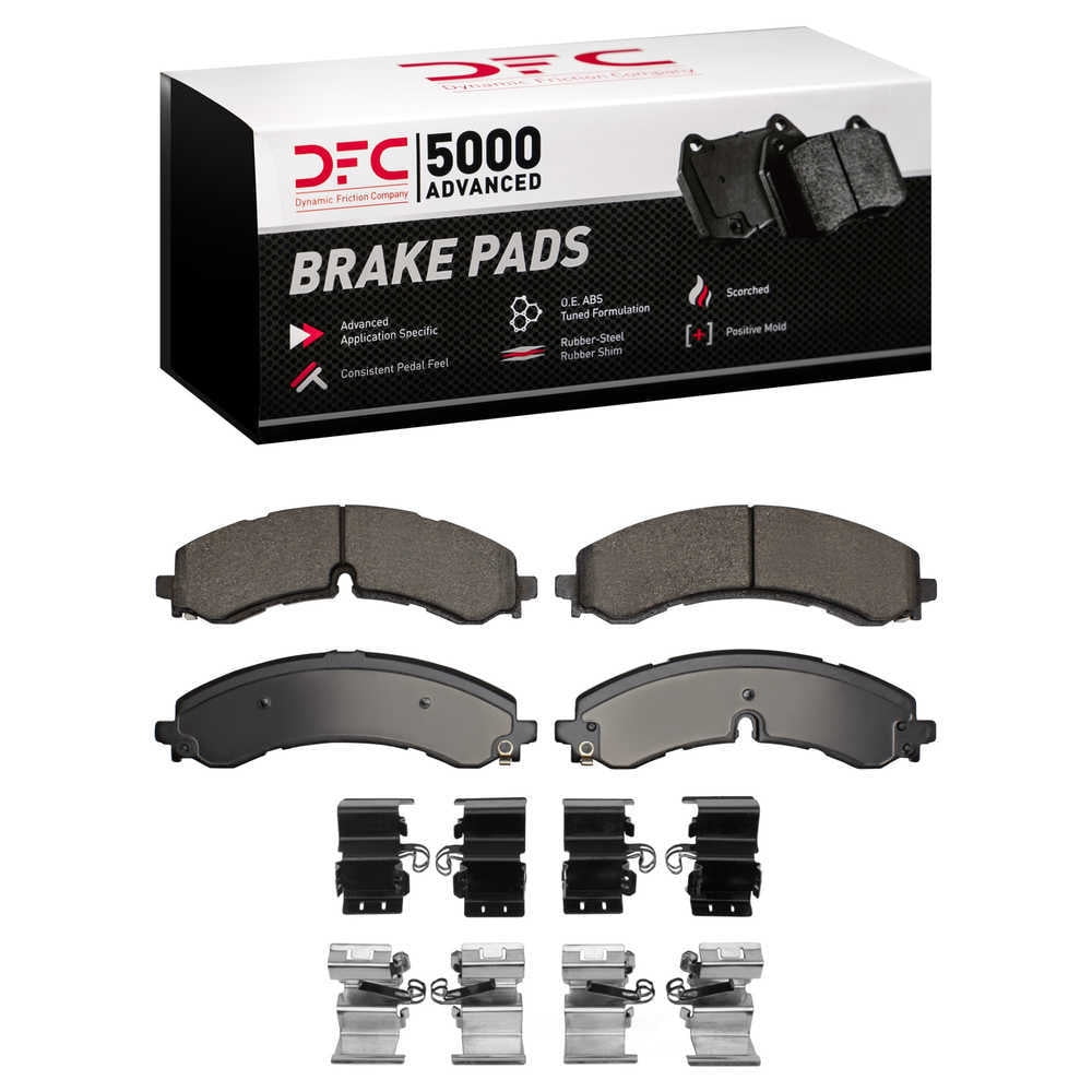 Dynamic Friction Company 1551-2250-01 DFC 5000 Advanced Brake Pads - Ceramic and Hardware Kit - OE