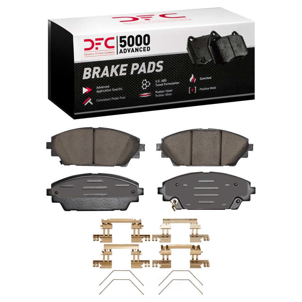 Dynamic Friction Company 1551-2275-01 DFC 5000 Advanced Brake Pads - Ceramic and Hardware Kit - OE