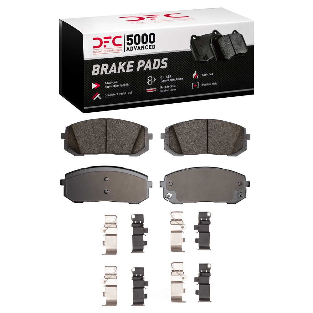 Dynamic Friction Company 1551-2302-01 DFC 5000 Advanced Brake Pads - Ceramic and Hardware Kit - OE