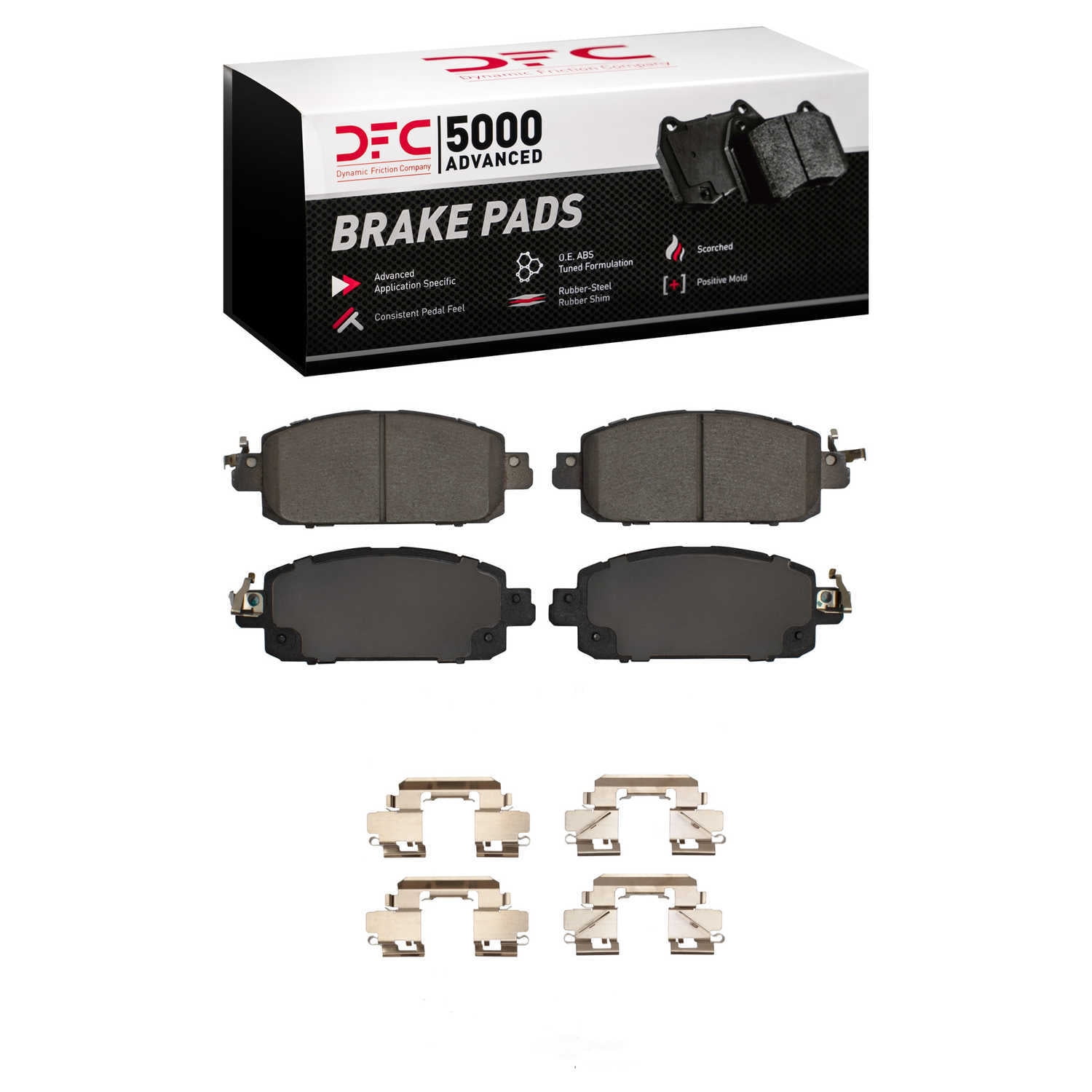 Dynamic Friction Company 1551-2310-01 DFC 5000 Advanced Brake Pads - Ceramic and Hardware Kit - OE