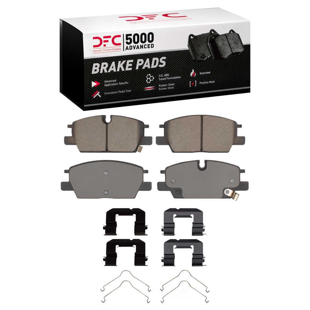 Dynamic Friction Company 1551-2345-01 DFC 5000 Advanced Brake Pads - Ceramic and Hardware Kit - OE