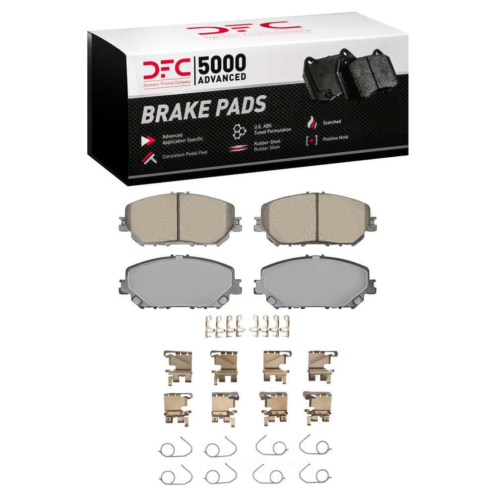 Dynamic Friction Company 1551-2375-01 DFC 5000 Advanced Brake Pads - Ceramic and Hardware Kit - OE