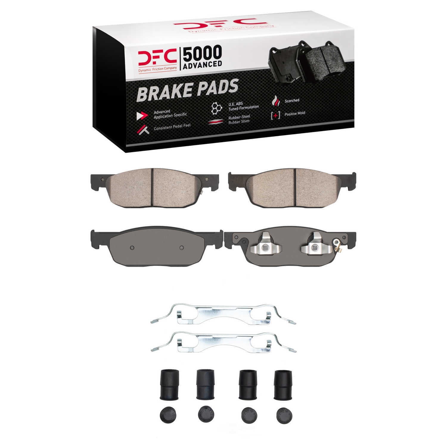 Dynamic Friction Company 1551-2396-01 DFC 5000 Advanced Brake Pads - Ceramic and Hardware Kit - OE