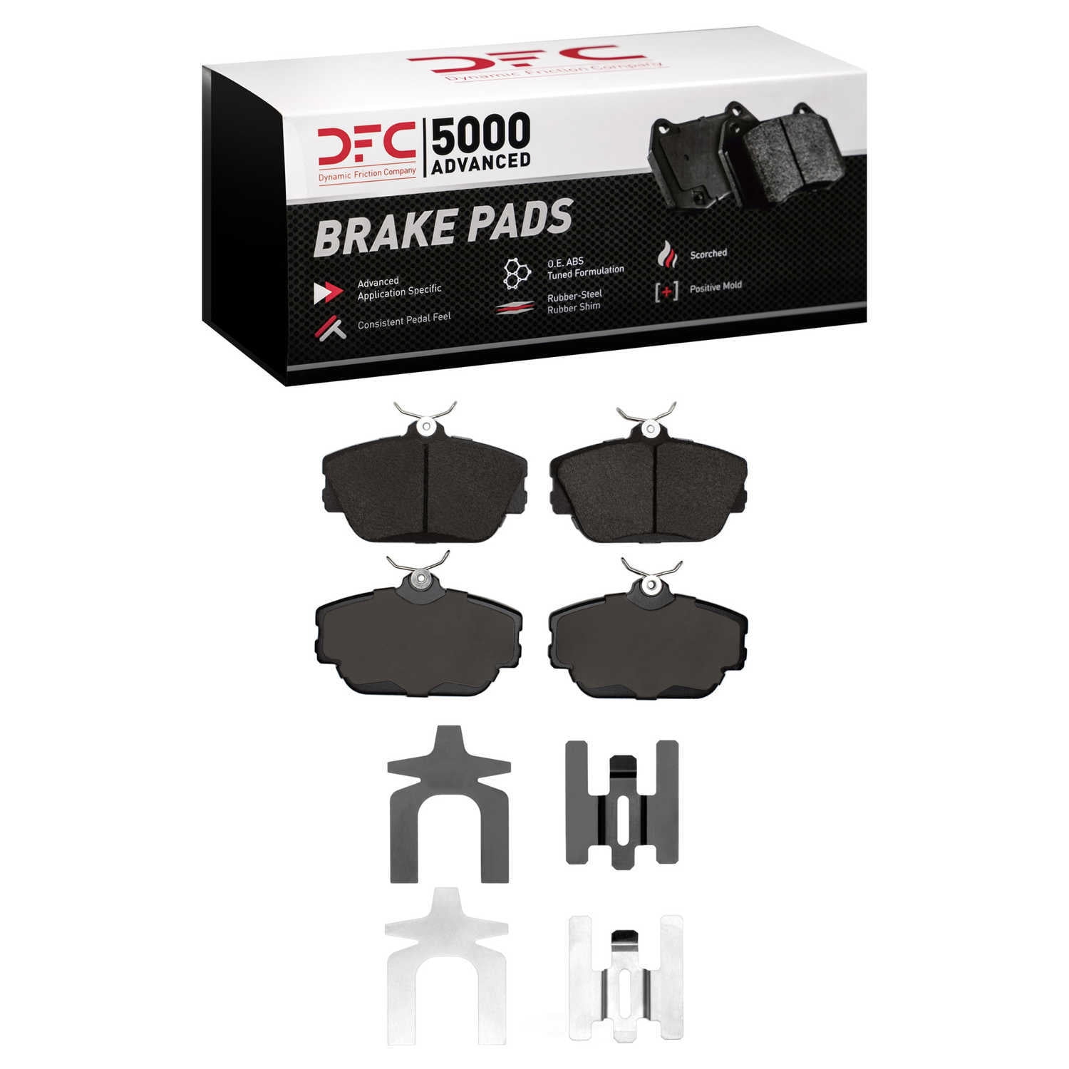 Dynamic Friction Company 1552-0598-01 DFC 5000 Advanced Brake Pads - Ceramic and Hardware Kit - OE