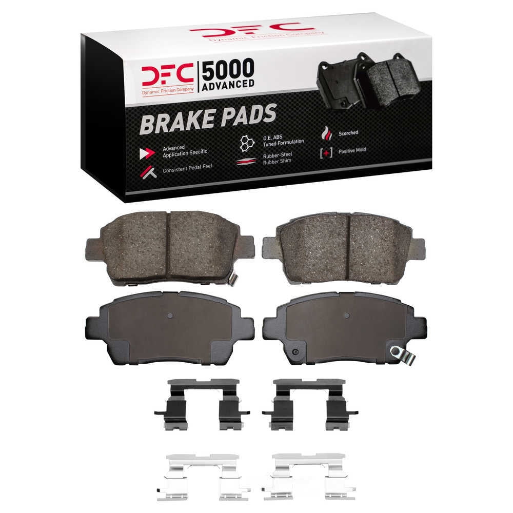 Dynamic Friction Company 1552-0822-01 DFC 5000 Advanced Brake Pads - Ceramic and Hardware Kit - OE