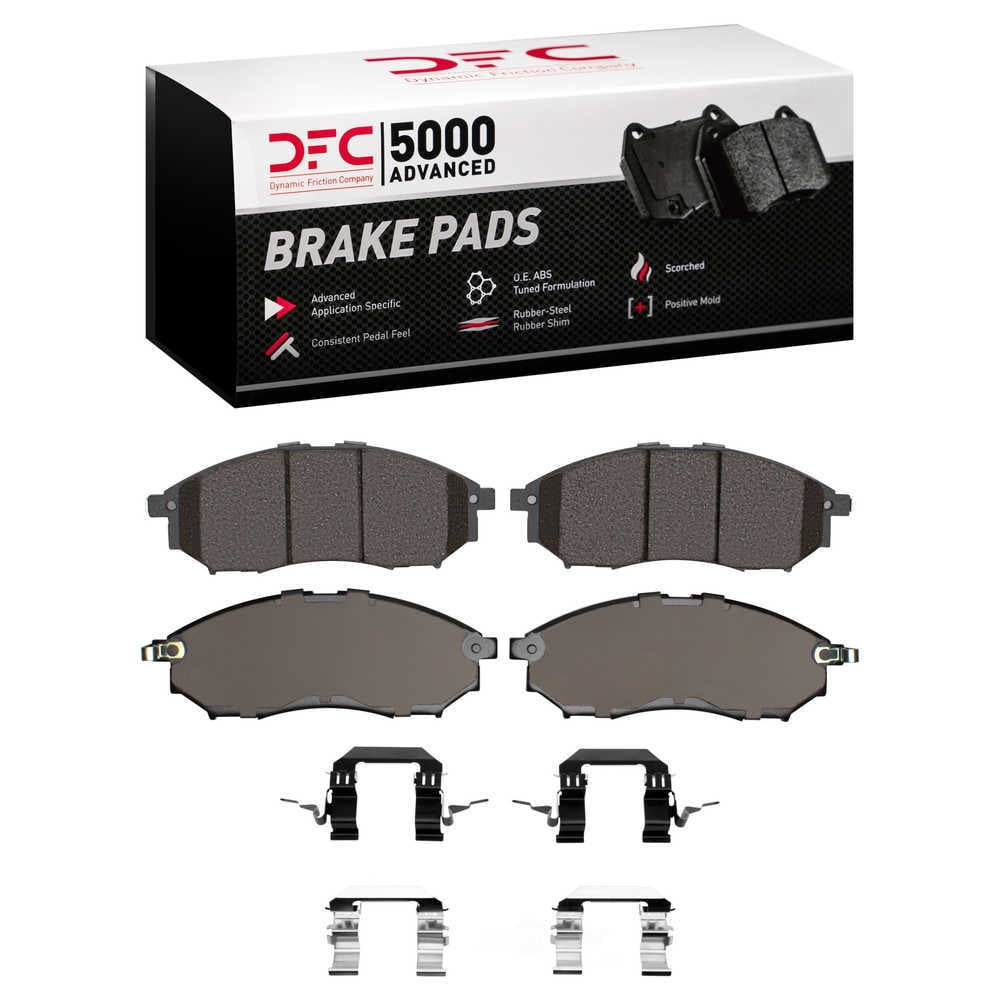 Dynamic Friction Company 1552-0888-01 DFC 5000 Advanced Brake Pads - Ceramic and Hardware Kit - OE