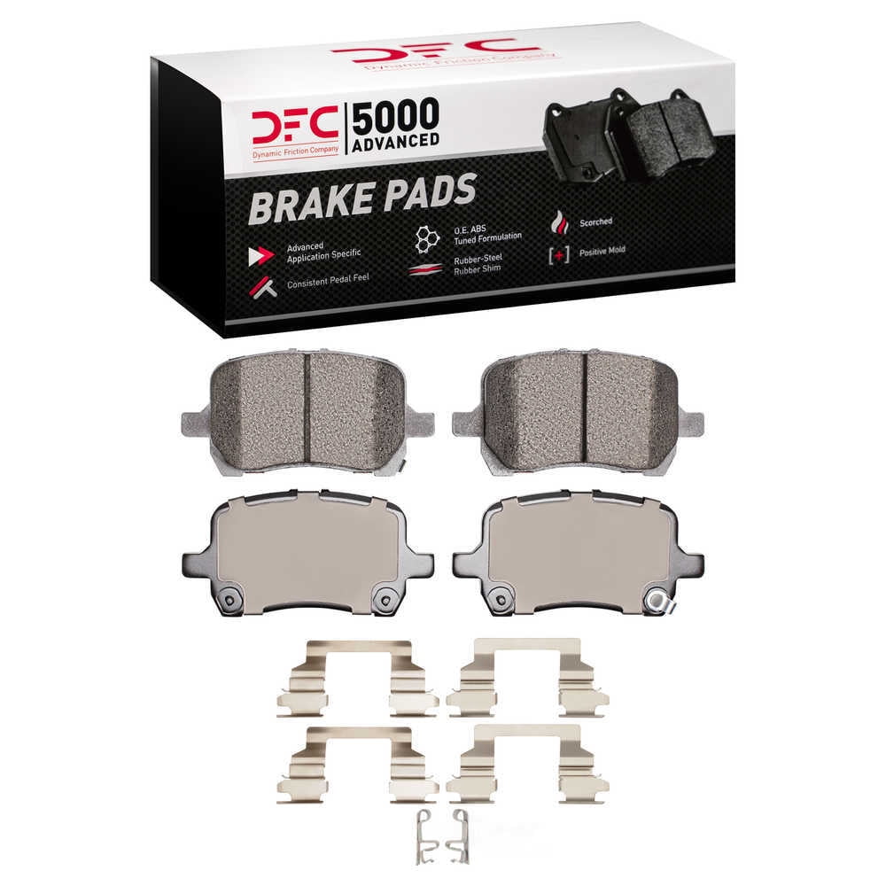 Dynamic Friction Company 1552-1028-01 DFC 5000 Advanced Brake Pads - Ceramic and Hardware Kit - OE