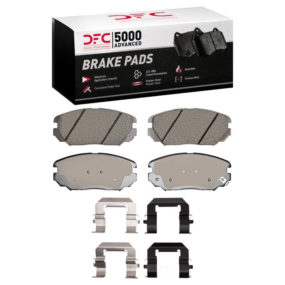 Dynamic Friction Company 1552-1125-02 DFC 5000 Advanced Brake Pads - Ceramic and Hardware Kit - OE