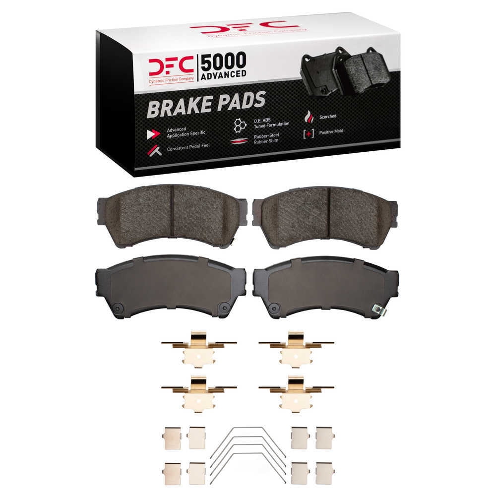 Dynamic Friction Company 1552-1164-01 DFC 5000 Advanced Brake Pads - Ceramic and Hardware Kit - OE