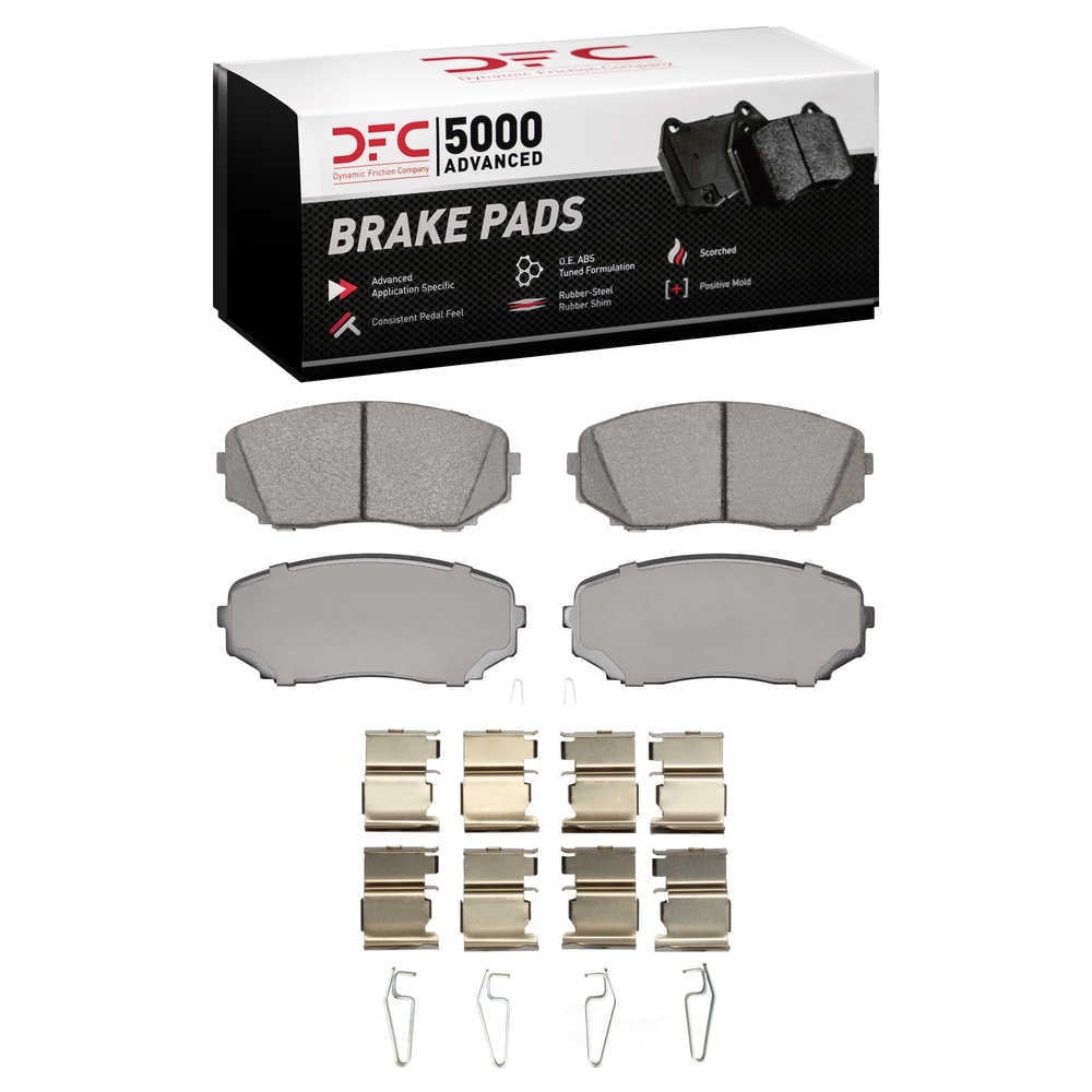 Dynamic Friction Company 1552-1258-01 DFC 5000 Advanced Brake Pads - Ceramic and Hardware Kit - OE