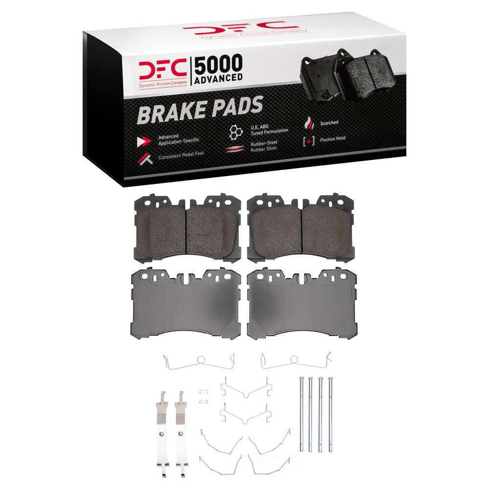 Dynamic Friction Company 1552-1282-01 DFC 5000 Advanced Brake Pads - Ceramic and Hardware Kit - OE
