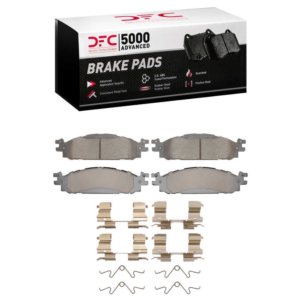 Dynamic Friction Company 1552-1508-01 DFC 5000 Advanced Brake Pads - Ceramic and Hardware Kit - OE