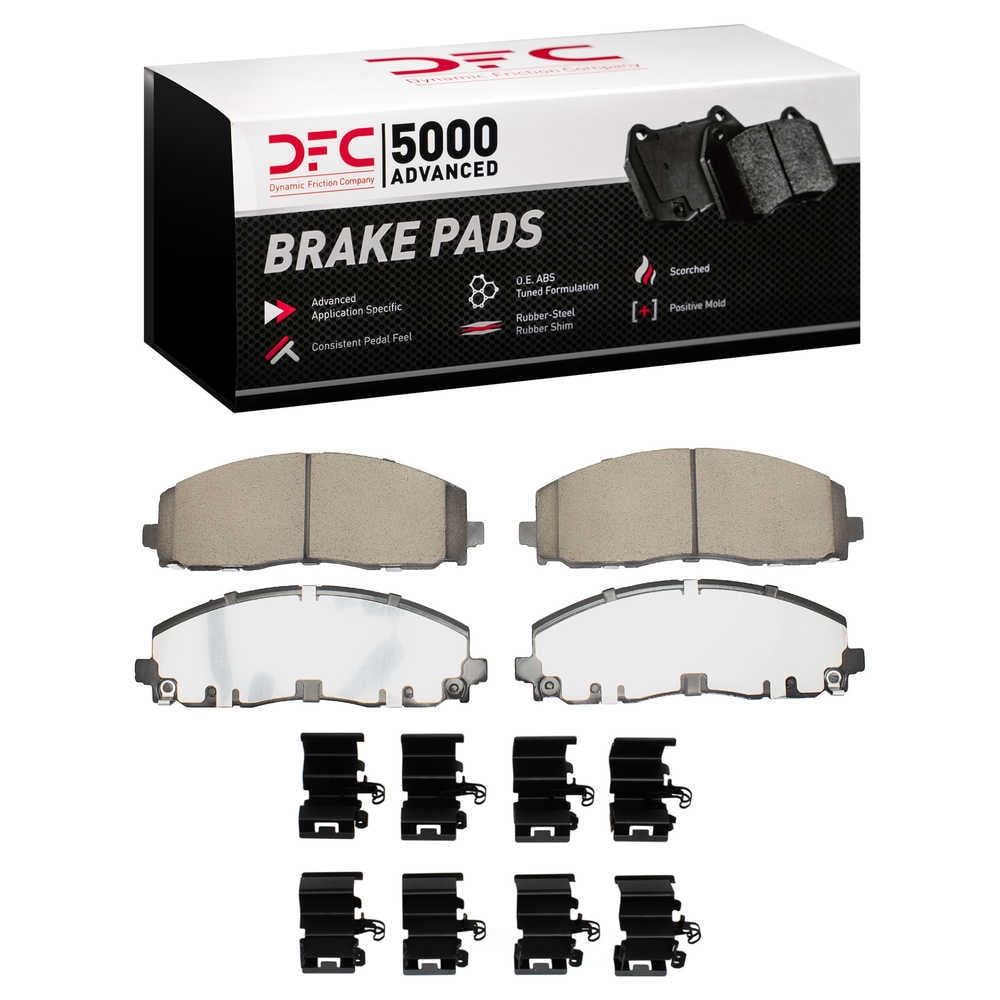 Dynamic Friction Company 1552-1589-01 DFC 5000 Advanced Brake Pads - Ceramic and Hardware Kit - OE