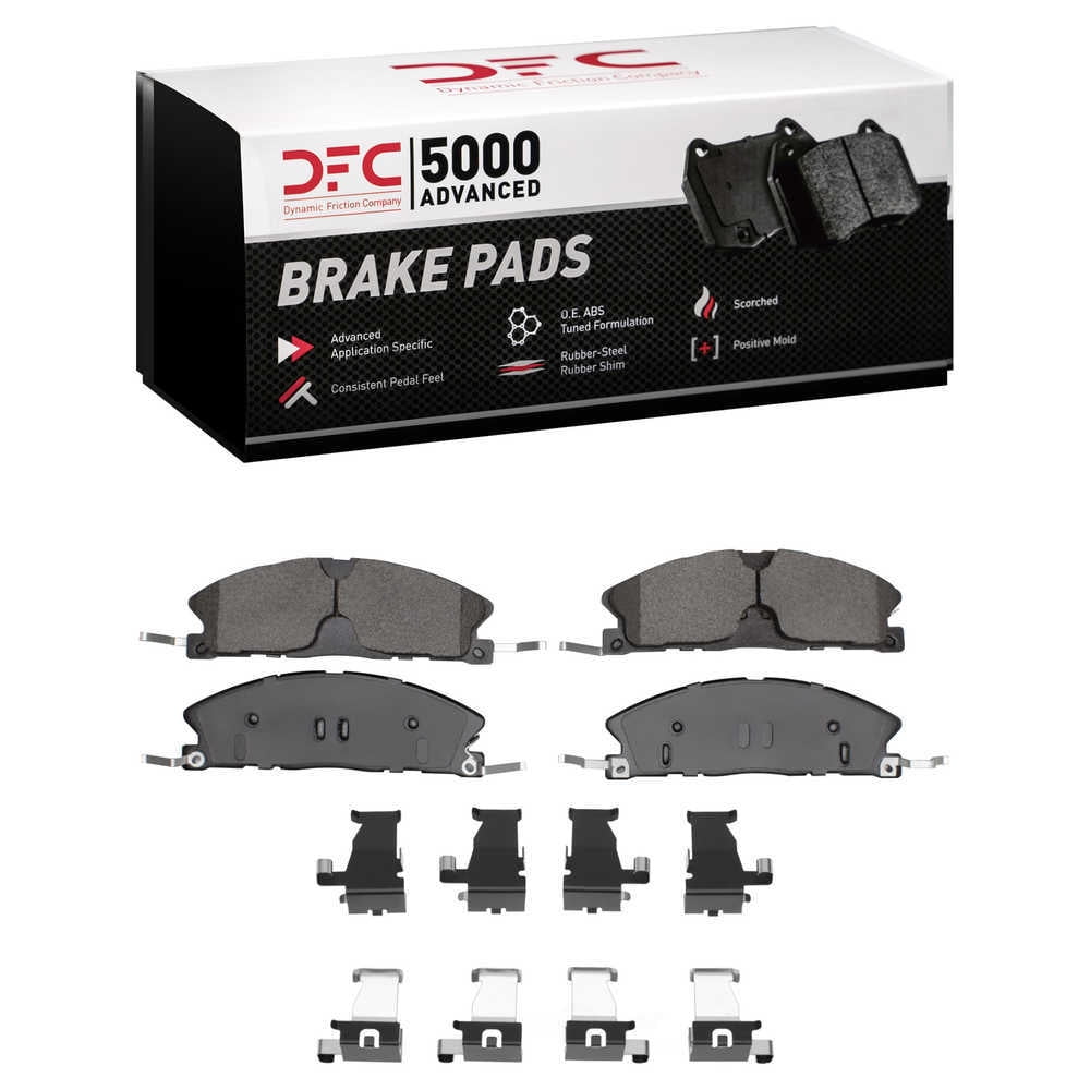 Dynamic Friction Company 1552-1611-12 DFC 5000 Advanced Brake Pads - Ceramic and Hardware Kit - OE
