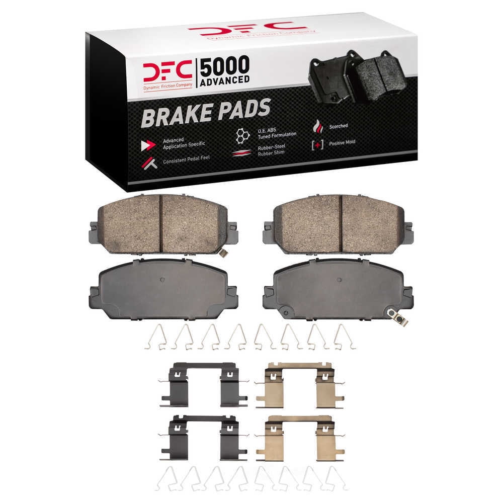 Dynamic Friction Company 1552-2036-01 DFC 5000 Advanced Brake Pads - Ceramic and Hardware Kit - OE