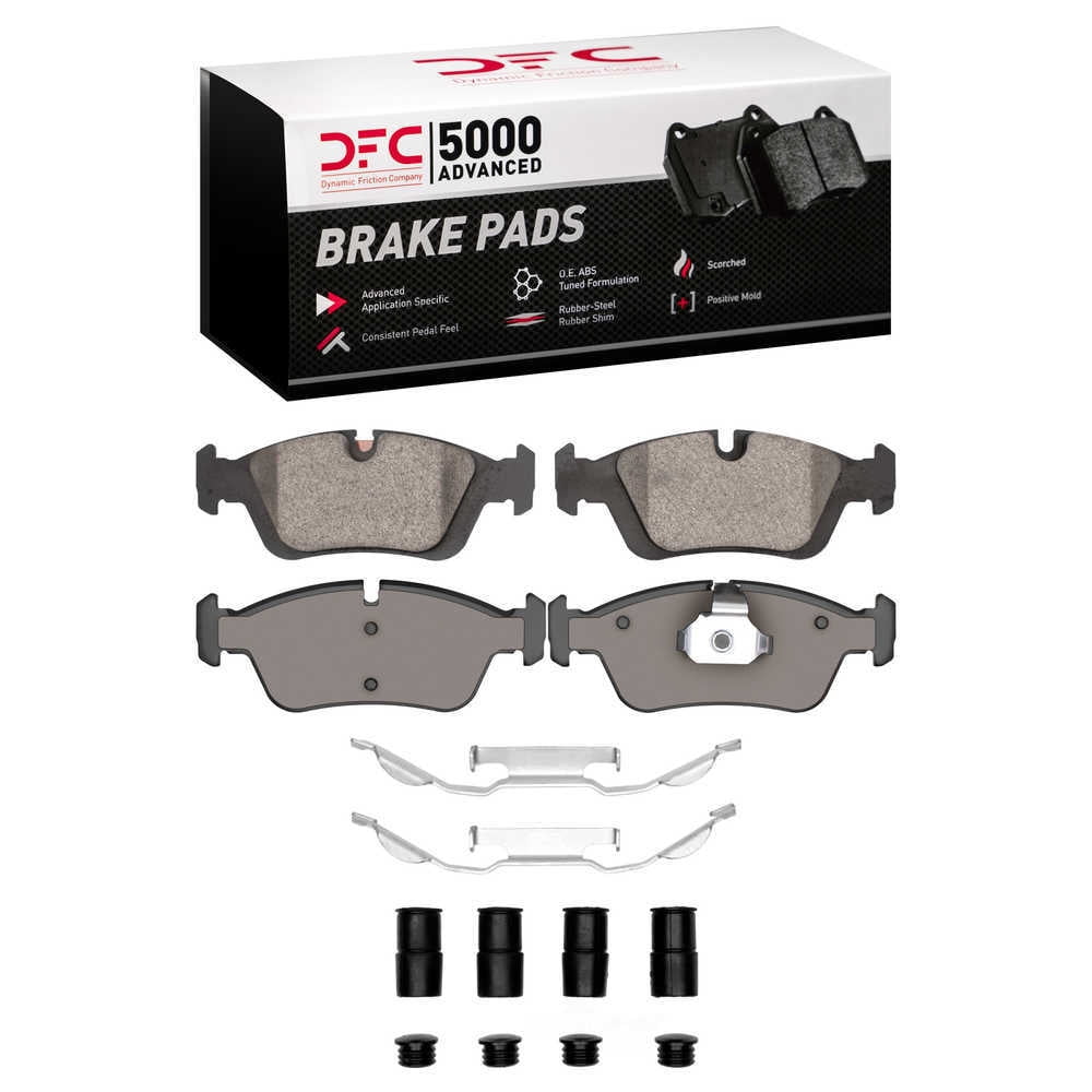 Dynamic Friction Company 1551-0558-01 DFC 5000 Advanced Brake Pads - Low Metallic and Hardware Kit