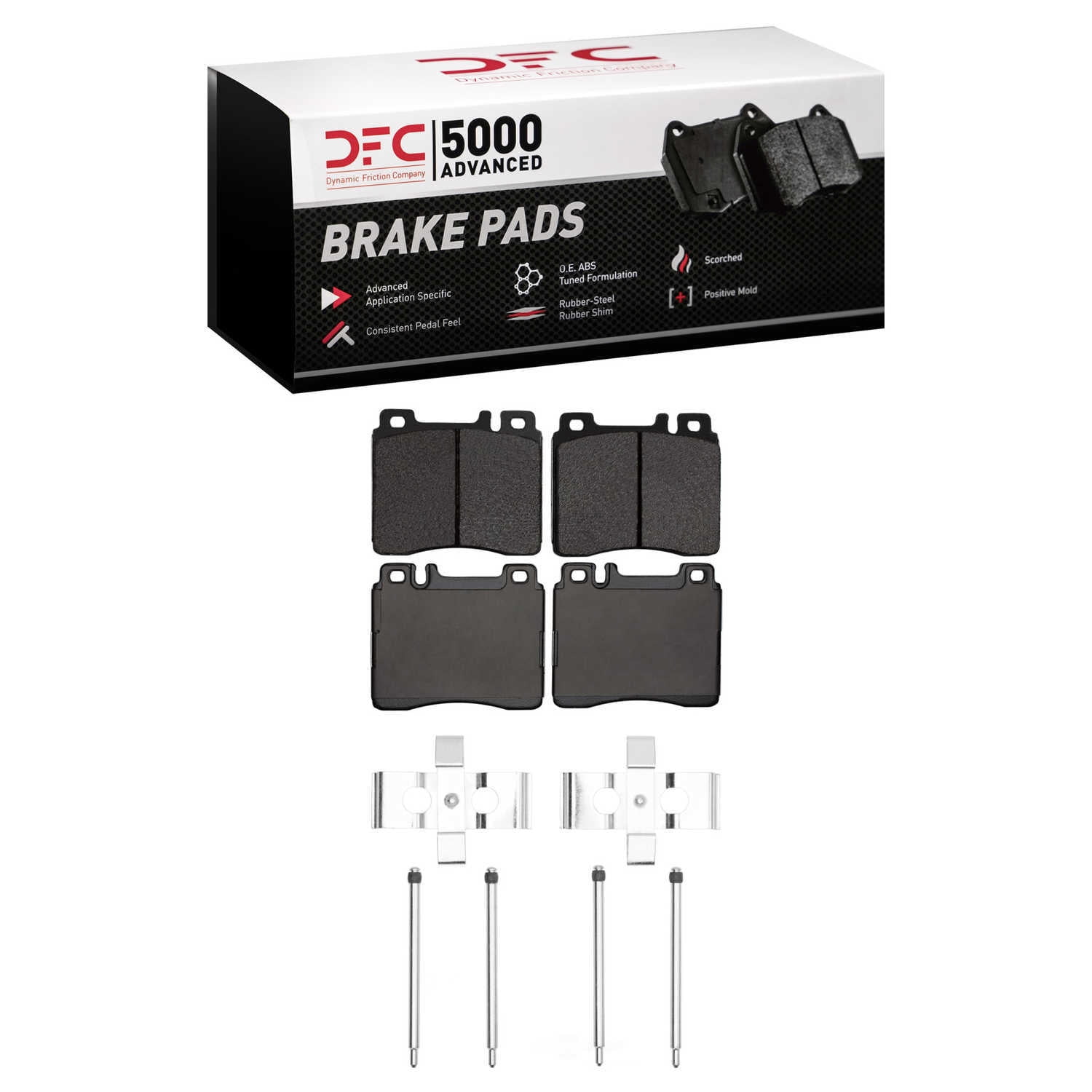 Dynamic Friction Company 1551-0577-01 DFC 5000 Advanced Brake Pads - Low Metallic and Hardware Kit