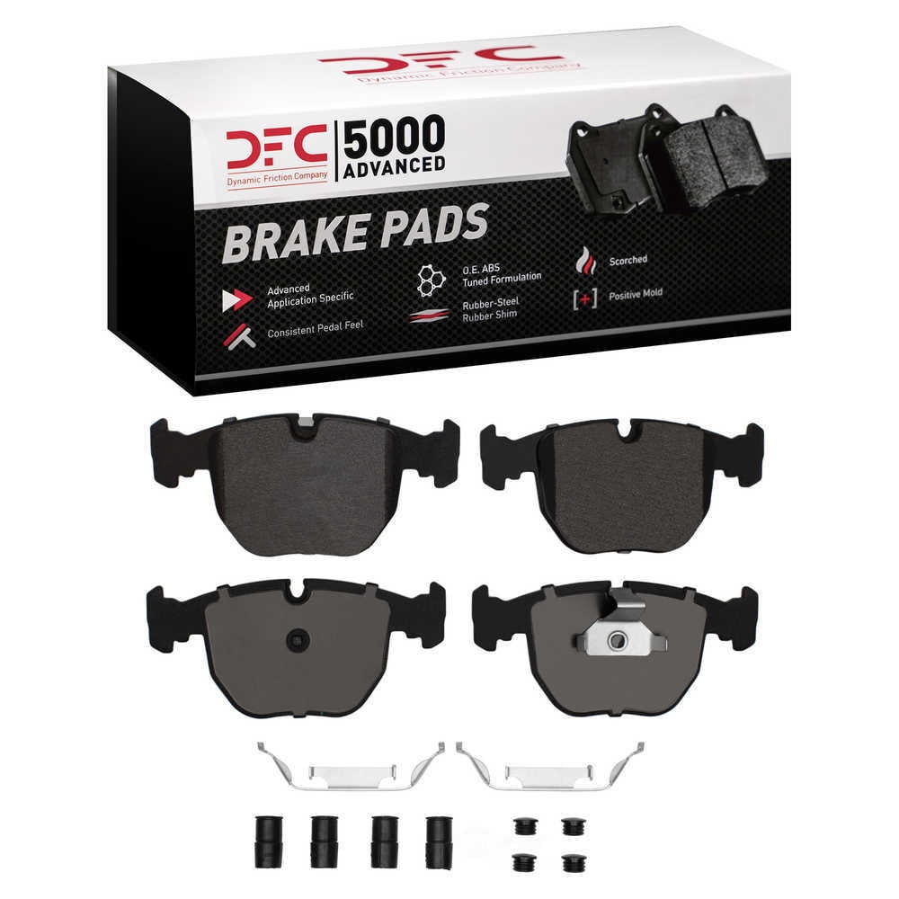 Dynamic Friction Company 1551-0681-01 DFC 5000 Advanced Brake Pads - Low Metallic and Hardware Kit