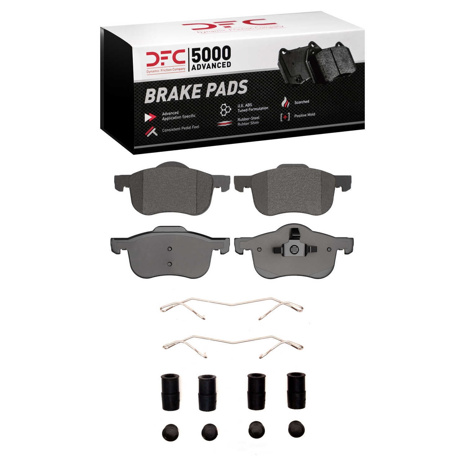 Dynamic Friction Company 1551-0794-01 DFC 5000 Advanced Brake Pads - Low Metallic and Hardware Kit