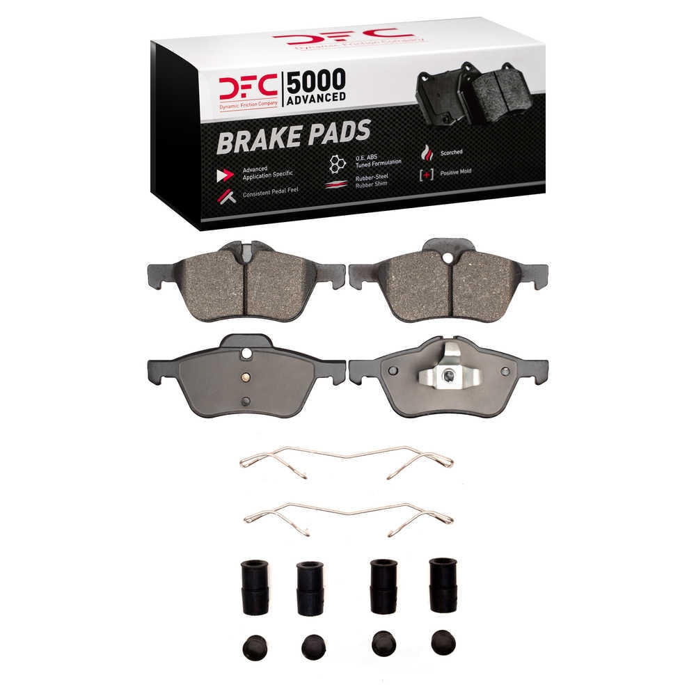 Dynamic Friction Company 1551-0939-01 DFC 5000 Advanced Brake Pads - Low Metallic and Hardware Kit
