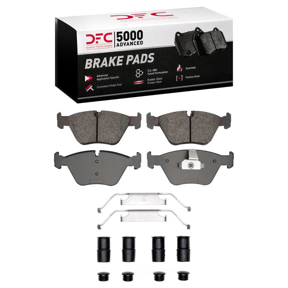Dynamic Friction Company 1551-0946-01 DFC 5000 Advanced Brake Pads - Low Metallic and Hardware Kit
