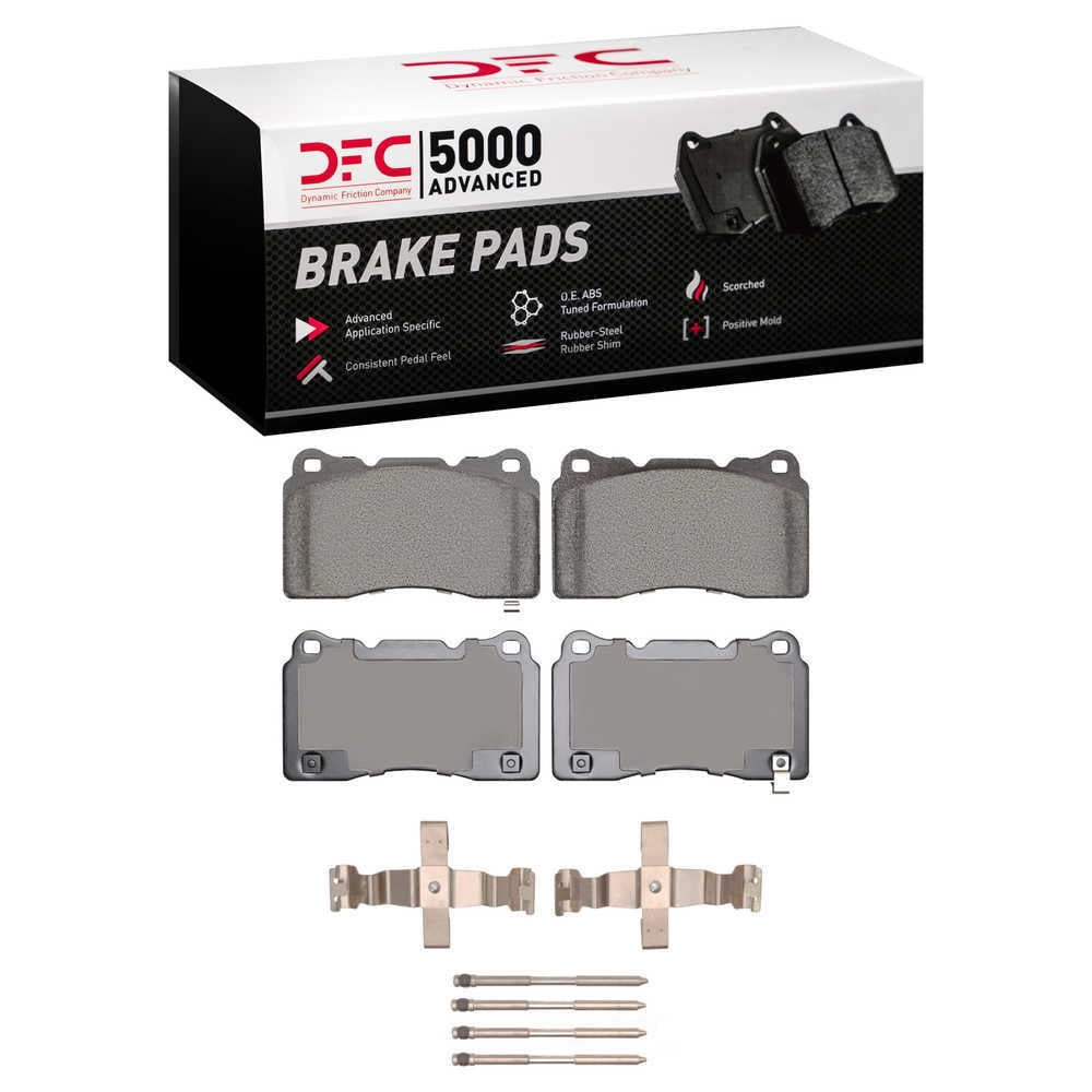 Dynamic Friction Company 1551-1001-06 DFC 5000 Advanced Brake Pads - Low Metallic and Hardware Kit