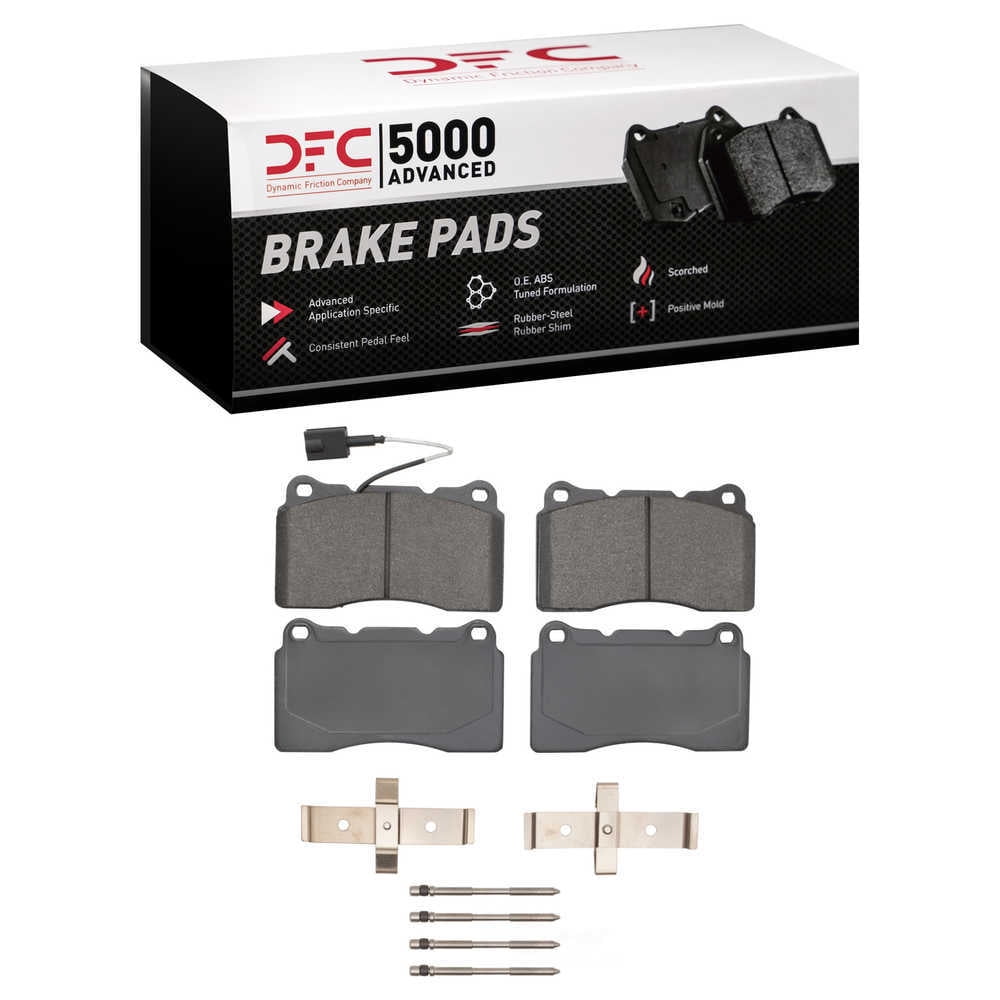 Dynamic Friction Company 1551-1016-01 DFC 5000 Advanced Brake Pads - Low Metallic and Hardware Kit