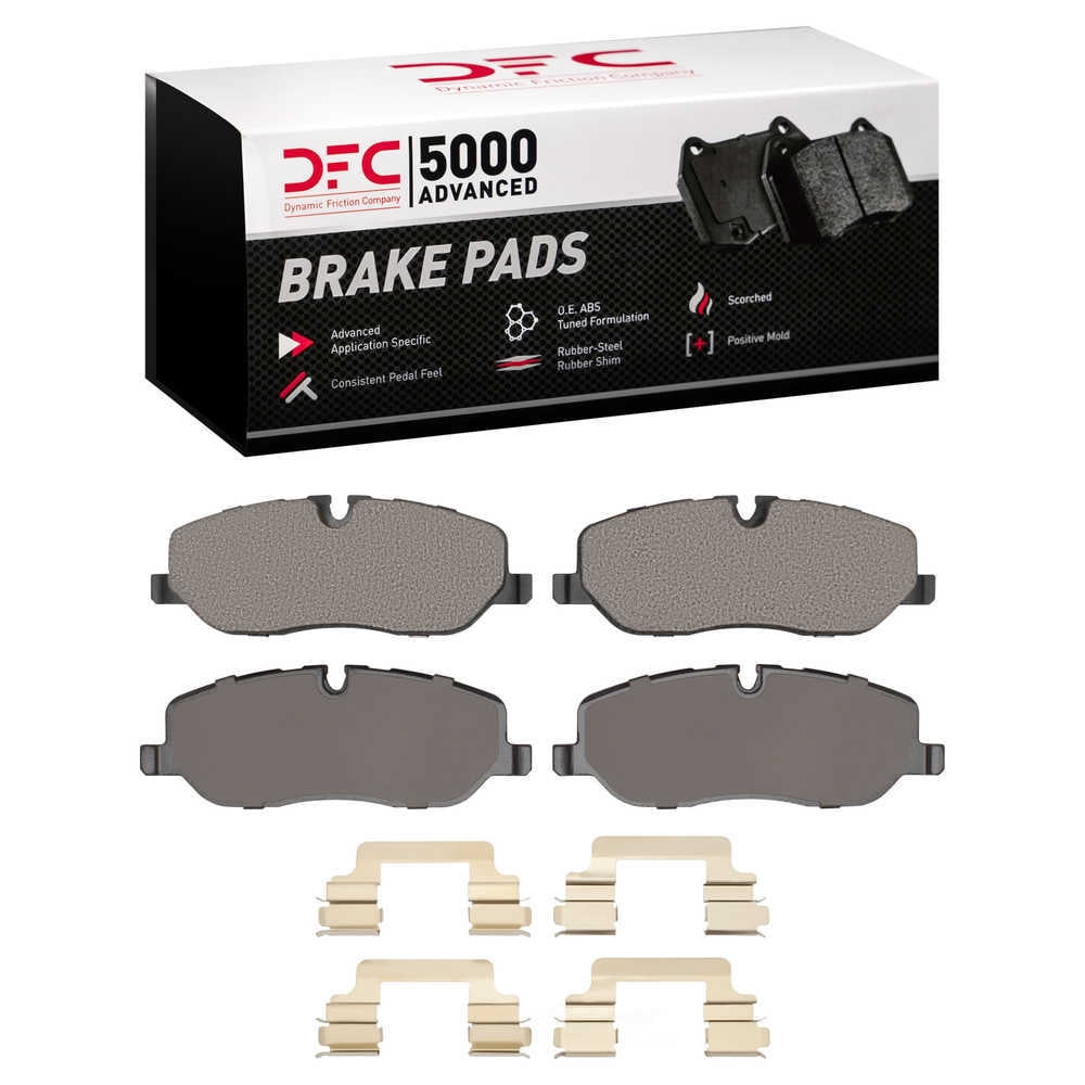 Dynamic Friction Company 1551-1098-01 DFC 5000 Advanced Brake Pads - Low Metallic and Hardware Kit