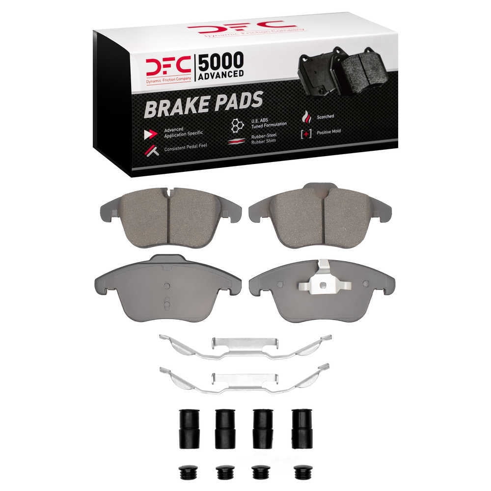 Dynamic Friction Company 1551-1241-01 DFC 5000 Advanced Brake Pads - Low Metallic and Hardware Kit