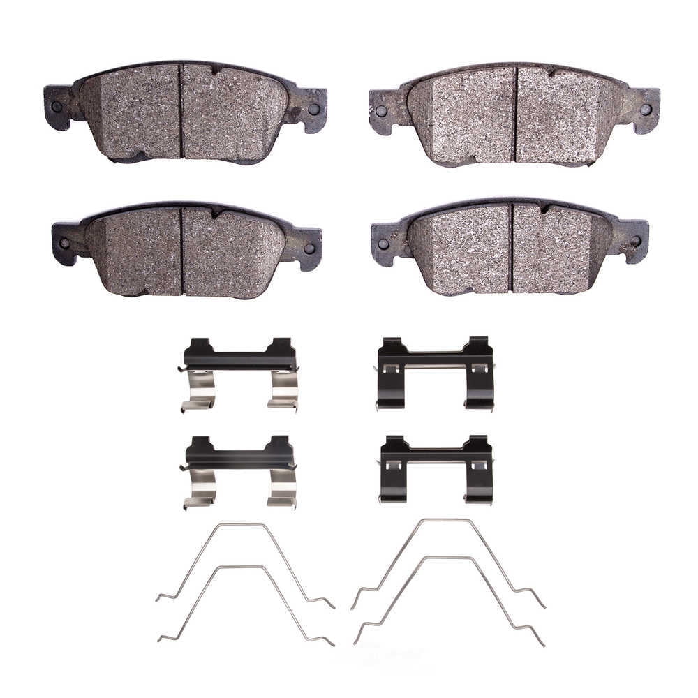 Dynamic Friction Company 1551-1287-01 DFC 5000 Advanced Brake Pads - Low Metallic and Hardware Kit